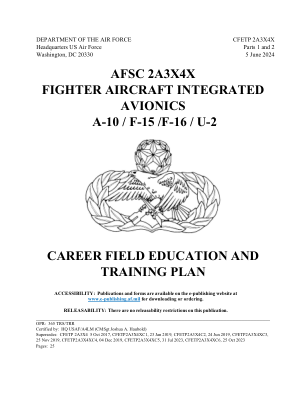 AFSC 2A3X4X 战斗机综合航空电子设备 A-10 / F-15 /F-16 / U-2